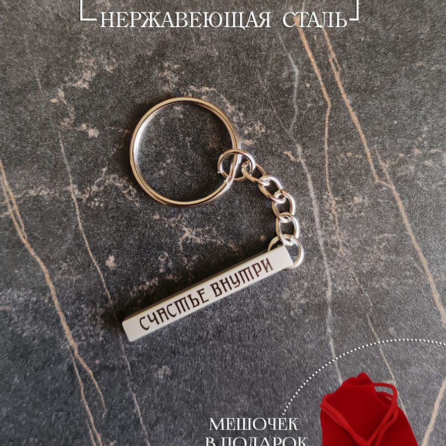 Брелок столбик "Счастье внутри"